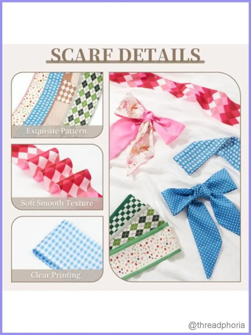 Womens Simulated Silk Scarf Set 24pc Satin Neckerchief Headband Bag Accessories